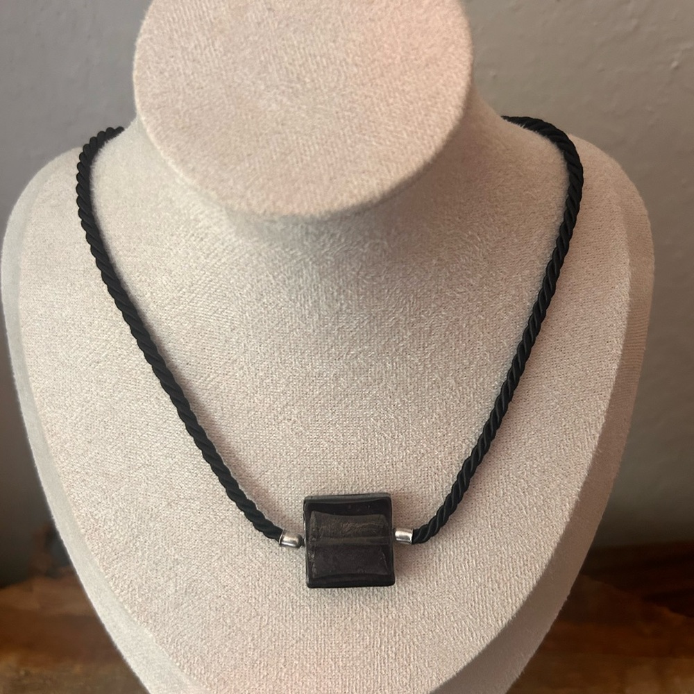 Free People Black Necklace with Silver Accents